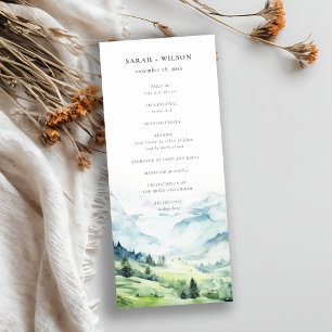 Snow Mountain Landscape Wedding Program Invitation