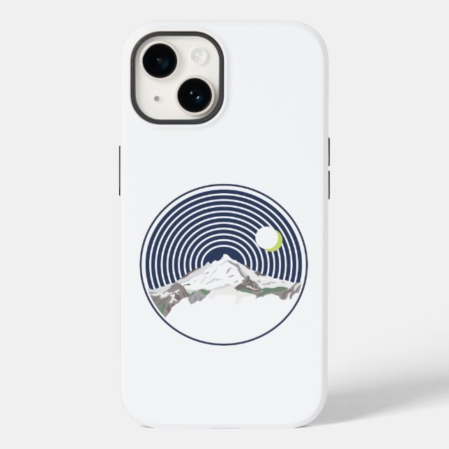 Snow mountain peak at night Case-Mate iPhone case (Back)