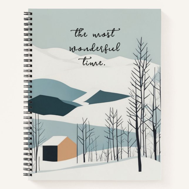 Snow Mountains Abstract Art Notebook Journal (Front)
