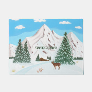 Snow Mountains Doormat
