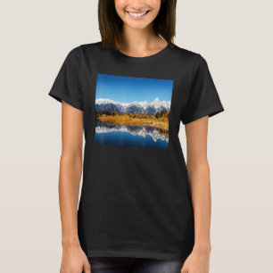 Snow Mountains Water Reflection Grand Teton Nation T-Shirt