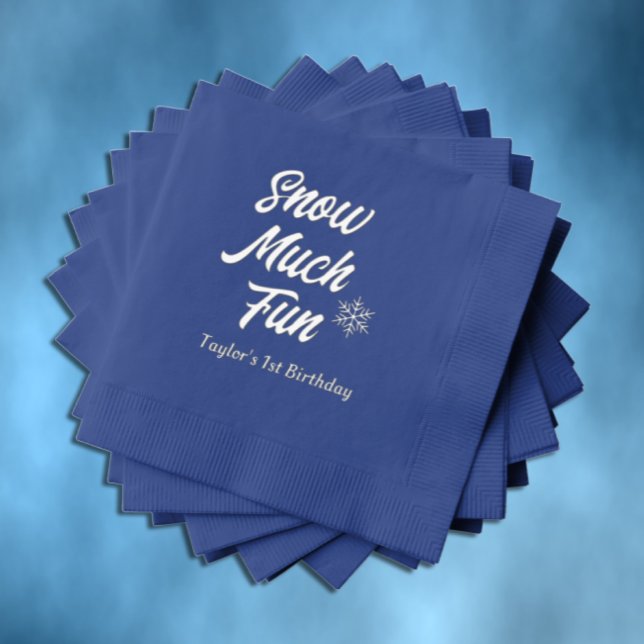 Snow Much Fun To Be One 1st Birthday Foil Napkins (Creator Uploaded)
