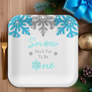 Snow Much Fun To Be One Winter 1st Birthday Paper Plate
