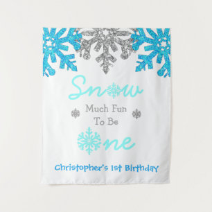 Snow Much Fun To Be One Winter 1st Birthday Tapestry