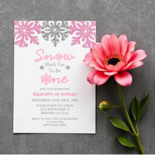 Snow Much Fun To Be One Winter 1st Birthday Vellum Invitations