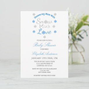 Snow Much Love Winter Snowflake Baby Shower Invitation