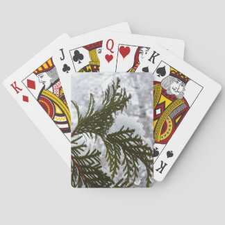 Snow on Evergreen Branches Playing Cards