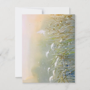 Snow On Marsh Grass In Watercolors Holiday Card