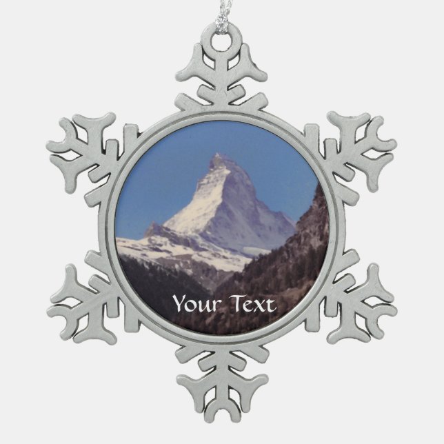 Snow on Matterhorn Mountain Hanging Ornament (Front)