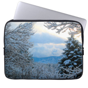 Snow on Pine Trees in Colorado Rocky Mountains Laptop Sleeve