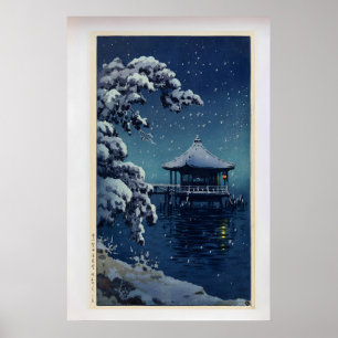 Snow on the Ukimido at Katada by Tsuchiya Koitsu Poster