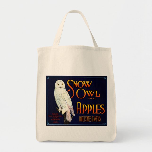 Snow Owl Apples Tote Bag (Front)