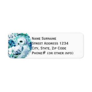 Snow Owl Dreamcatcher Green and Teal Blue Floral