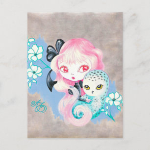 Snow Owl Friend Postcard