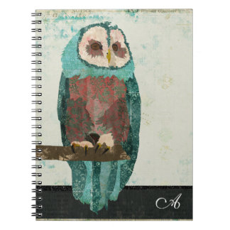 Snow Owl Monogram Notebook