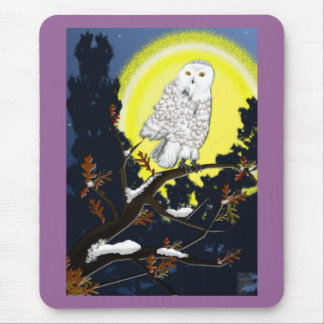 snow owl mouse pad