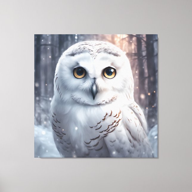 Snow Owl- Premium Wrapped Canvas (Gloss) (Front)