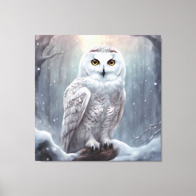 Snow Owl- Premium Wrapped Canvas (Gloss) (Front)