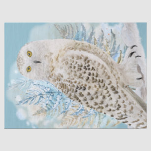Snow Owl Watercolor Art Tissue Paper
