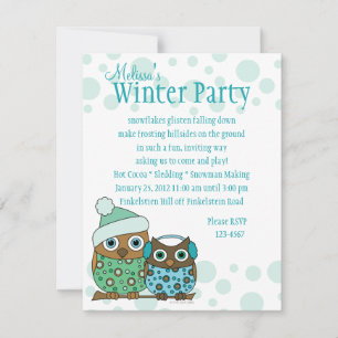 Snow Owls Invitation