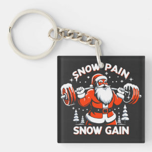Snow Pain Snow Gain Festive Christmas Gym Workout Key Ring