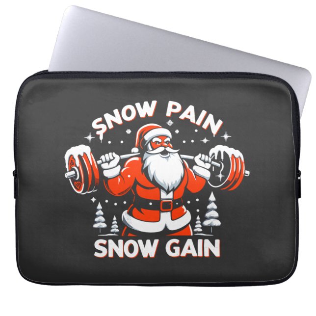 Snow Pain Snow Gain Festive Christmas Gym Workout Laptop Sleeve (Front)