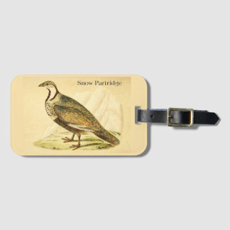 Snow Partridge Luggage Tag
