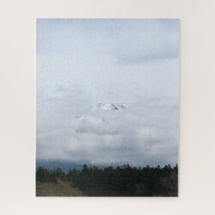 Snow Peak Emerging Through Clouds in Japan Jigsaw Puzzle