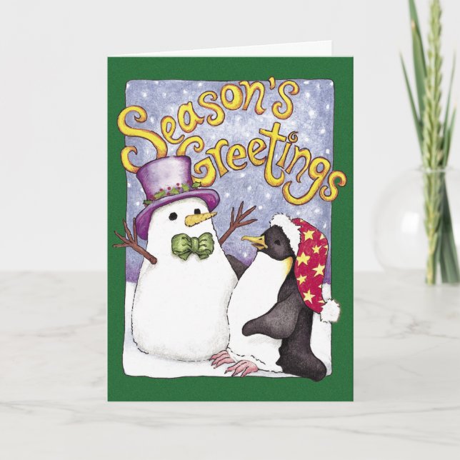 Snow Penguin Christmas card (Front)