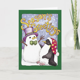 Snow Penguin Christmas card