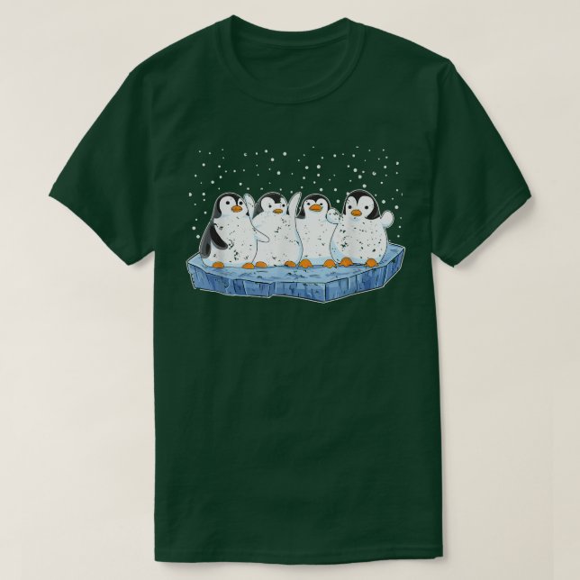 Snow Penguins Zoo Animal Antarctica Animal Lover P T-Shirt (Design Front)
