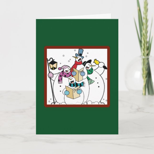 Snow People Caroling - A Christmas Card (Front)