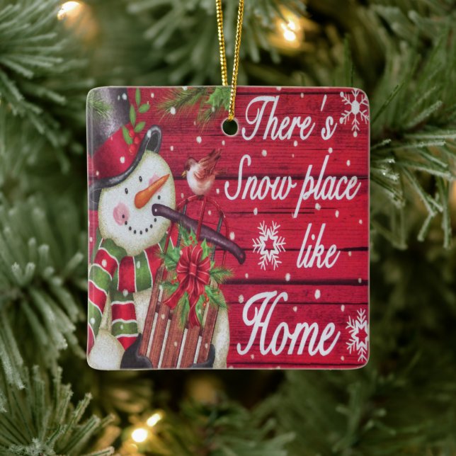 Snow Place Like Home Ceramic Ornament (Tree)
