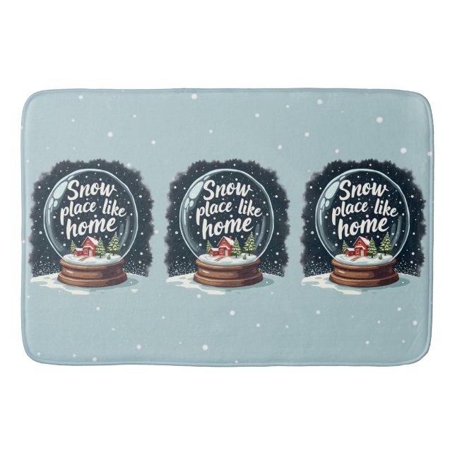 Snow Place Like Home Holiday Quote Bath Mat (Front)