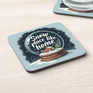 Snow Place Like Home Holiday Quote Coaster