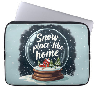 Snow Place Like Home Holiday Quote Laptop Sleeve