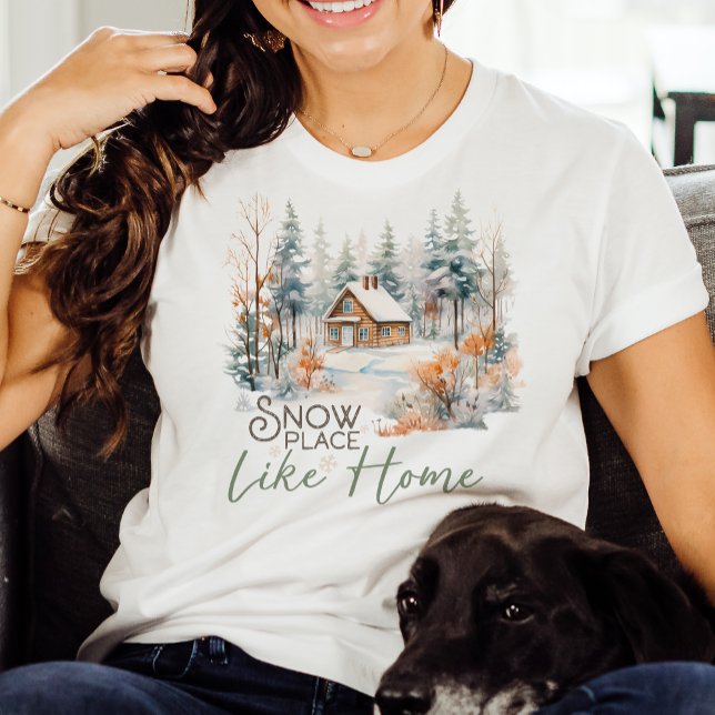 Snow Place Like Home, Mountain Cabin Christmas T-Shirt (Creator Uploaded)