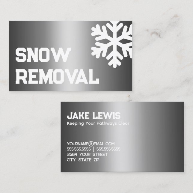 Snow Plough Contractor Business Card (Front/Back)