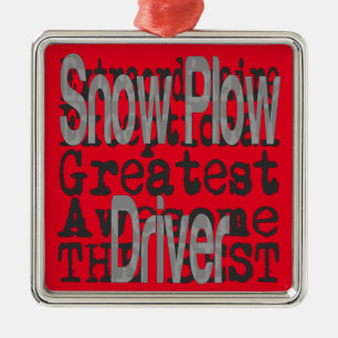 Snow Plough Driver Extraordinaire Metal Tree Decoration