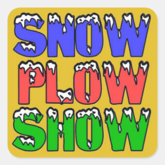 Snow Plough Show Yellow Sticker