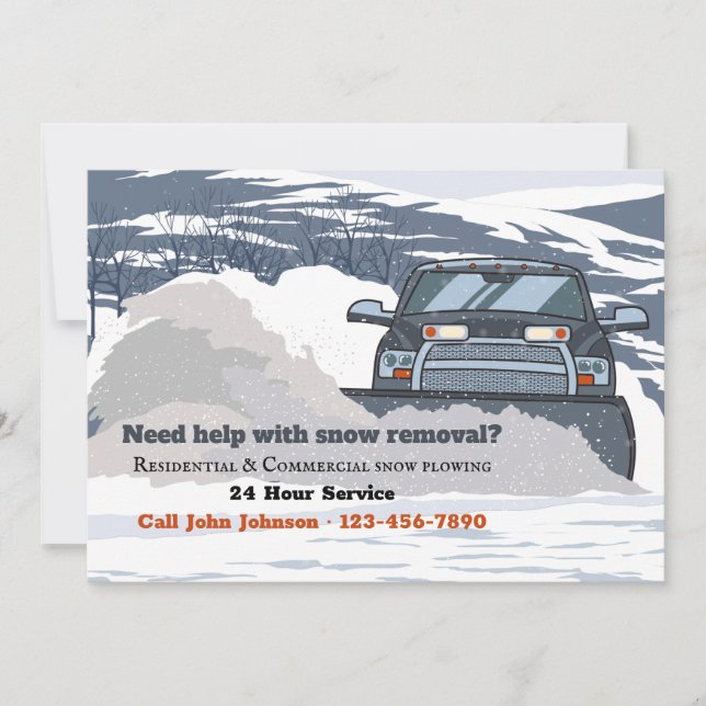 Snow Plough Snow Removal Announcement (Front)