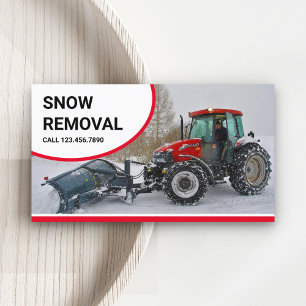 Snow Plough Tractor Snow Removal Service Business Card