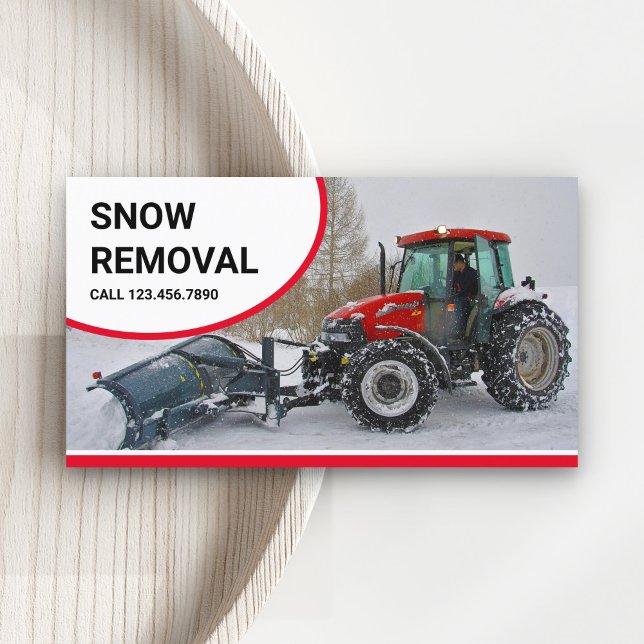 Snow Plough Tractor Snow Removal Service Business Card (Creator Uploaded)