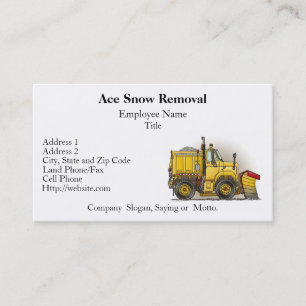 Snow Plough Truck Business Cards