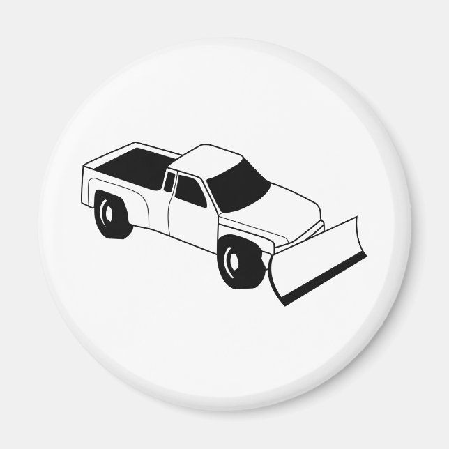snow plough truck magnet (Front)
