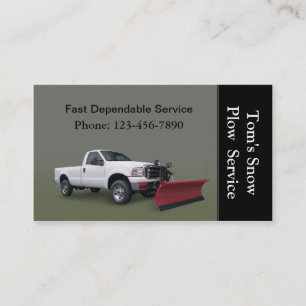 Snow Plough Truck Service Business Card