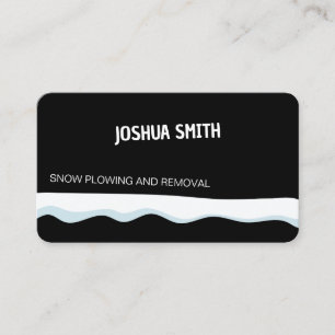 Snow Ploughing Black Business Card