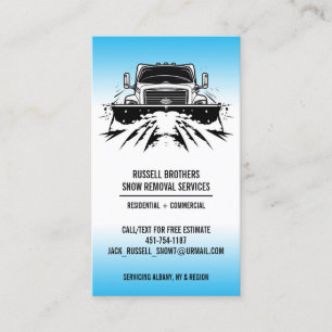 Snow Ploughing Business Card