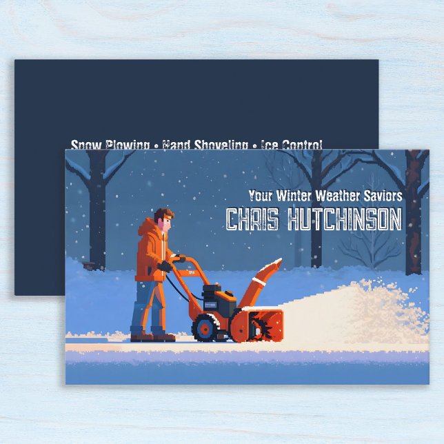 Snow Ploughing Business Card (Snow Plowing Business Cards)