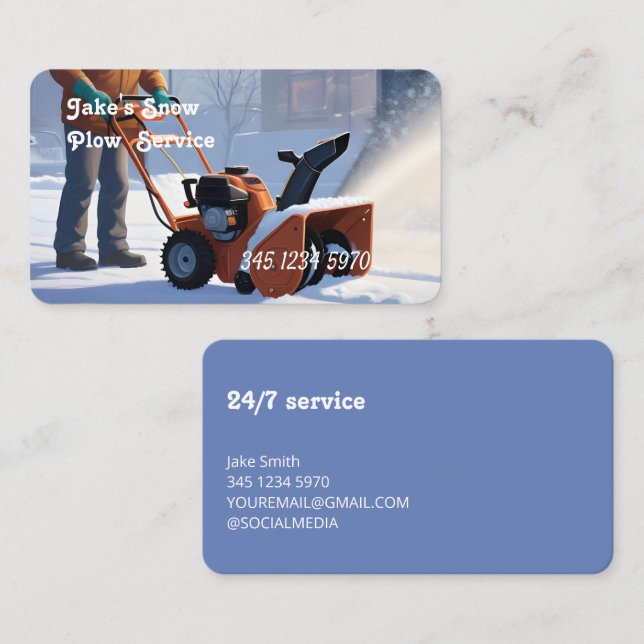 Snow Ploughing Business Card (Front/Back)
